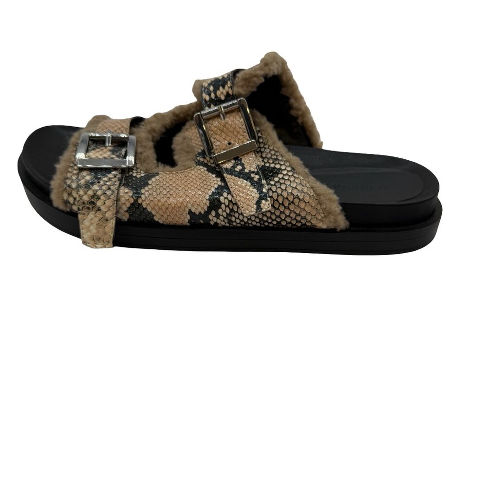 Aerosoles Olivia Snakeskin Platform Sandals Fur Lined Size 11 - Picture 8 of 10